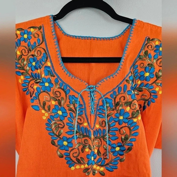 Embroidered Mexican Dress S/M- Vestido Mexicano Bordado - Picture 4 of 6